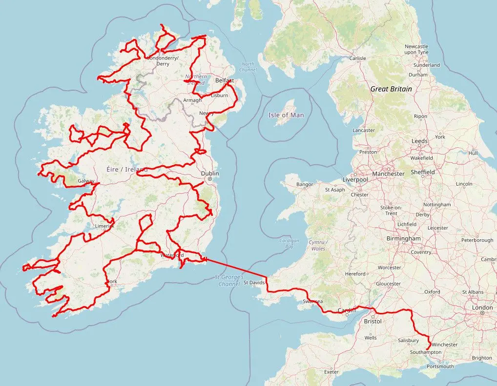 GPS log of the tour